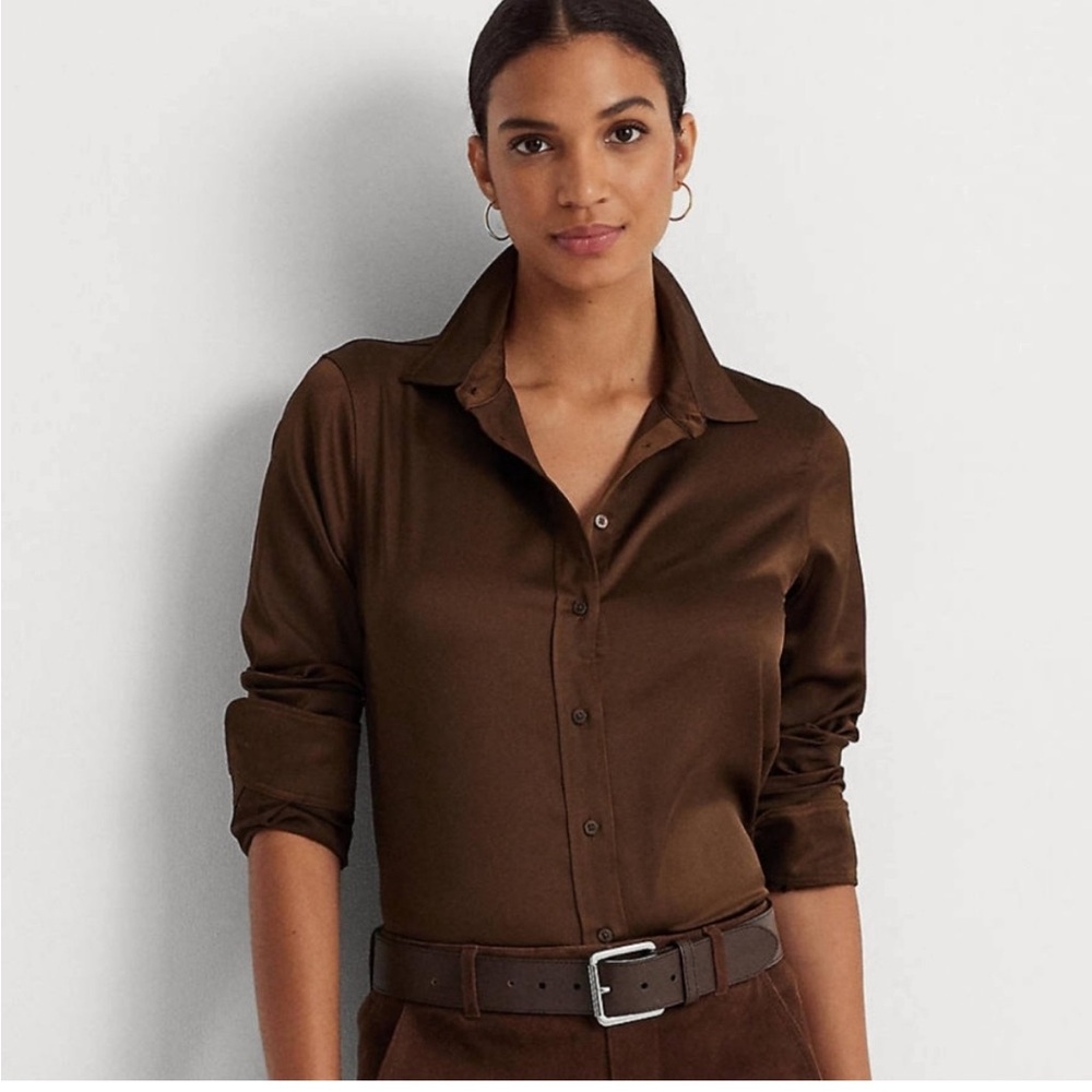 Young Fabulous & broke • Elegant Brown Long Sleeve Shirt, NWT